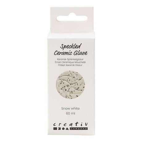 Creativ Company gesprenkelte Keramikglasur, 999-1060 °C, deckend, schneeweiß, 60 ml 1 Flasche
