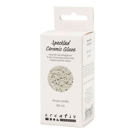 Creativ Company gesprenkelte Keramikglasur, 999-1060 °C, deckend, schneeweiß, 60 ml 1 Flasche