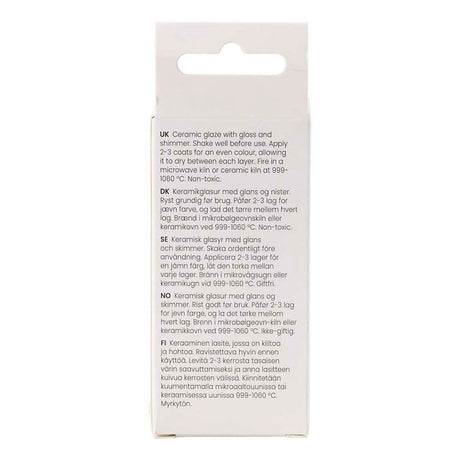 Creativ Company gesprenkelte Keramikglasur, 999-1060 °C, deckend, schneeweiß, 60 ml 1 Flasche