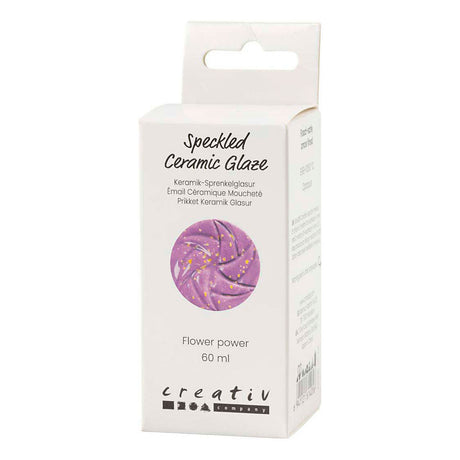 Creativ Company gesprenkelte Keramikglasur 999–1060 C, undurchsichtig, Flower Power – 60 ml