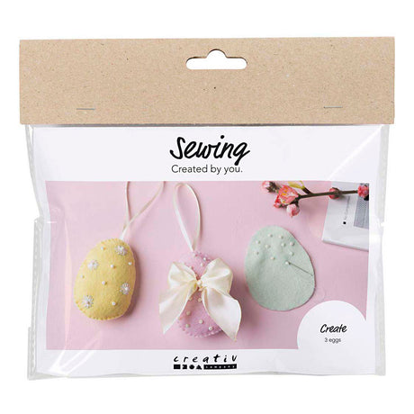 Creativ Company Mini-Hobby-Set Nähen, Ostereier, Pastellfarben, 1 Box