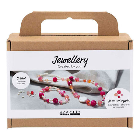 Creativ Company Mini-Hobby-Set Schmuck, Halskette und Armband, rosa, 1 Box
