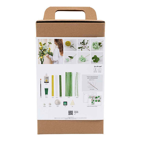 Creativ Company Maxi-Hobby-Set Krepppapier, Blumenstrauß, hellgrün, dunkelgrün, pastellgrün, weiß, 1 Box
