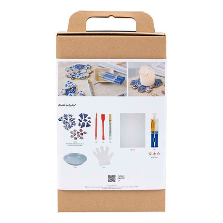 Creativ Company Hobby-Set Kintsugi, Untersetzer, Blau, Gold, Hellrot, Weiß, 1 Box