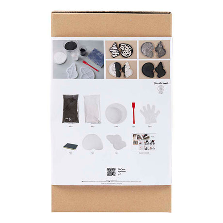 Creativ Company Harzguss-Hobby-Set, Muschelschale, schwarz, weiß, 1 Box