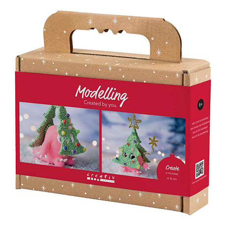 Creativ Company Mini-Hobby-Set Bildhauerei, Weihnachtsbaummonster, verschiedene Farben, 1 Box