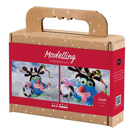 Creativ Company Mini-Hobbyset Bildhauerei, Rentiermonster, verschiedene Farben, 1 Box