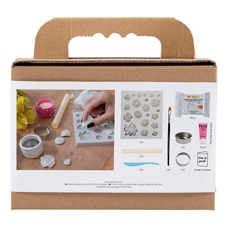 Creativ Company Mini-Hobby-Set Bildhauerei, Teelichthalter, rosa, 1 Box