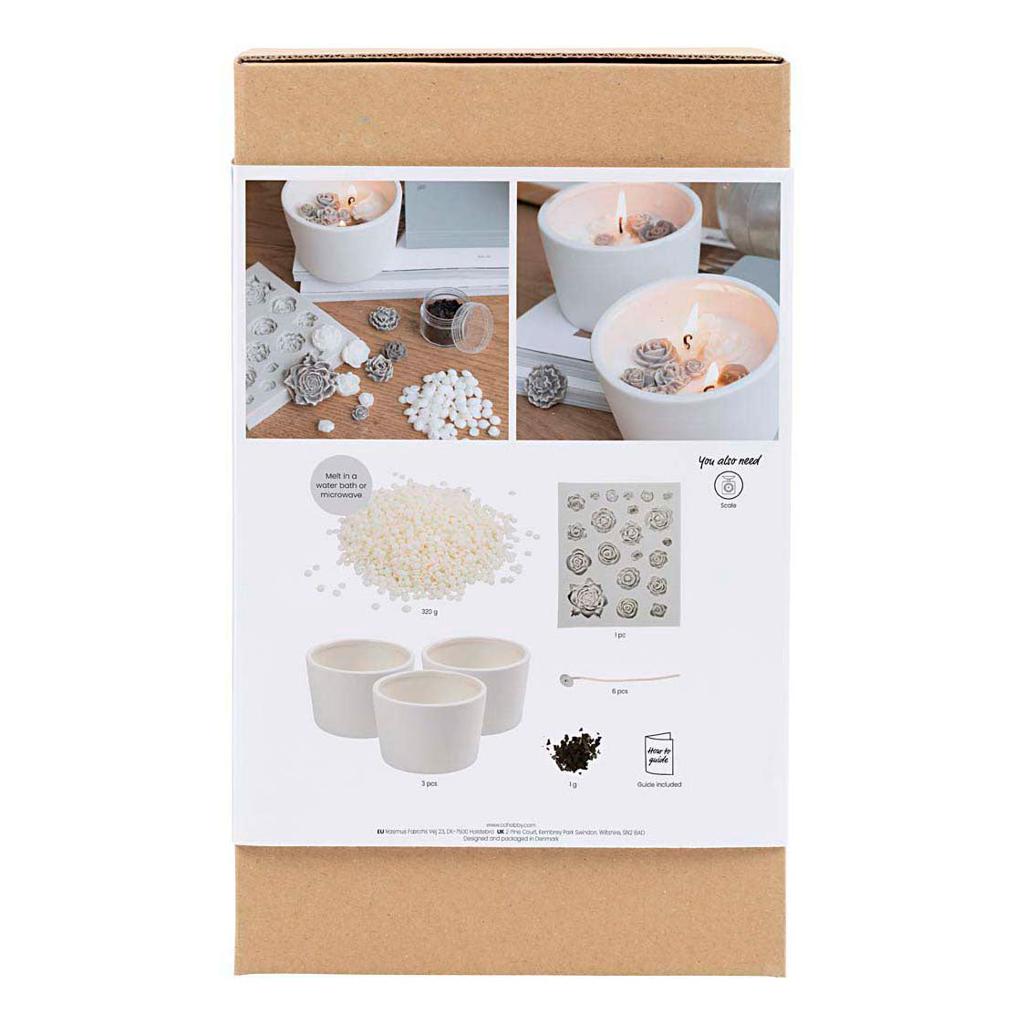 Creativ Company Hobby-Set Kerzenherstellung, Rose, Beige, Weiß, Creme, 1 Box