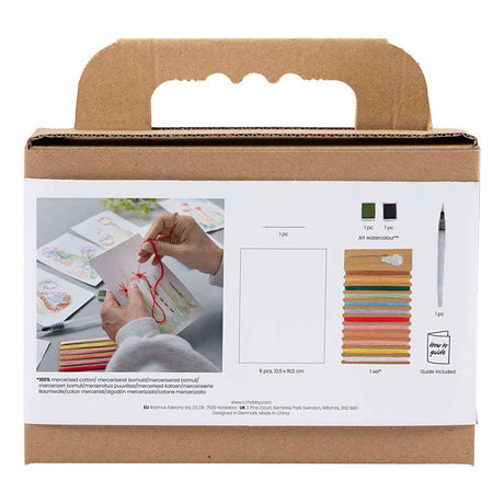 Creativ Company Mini-Hobby-Set Sticken, Gemälde mit Stickerei, verschiedene Farben, 1 Box