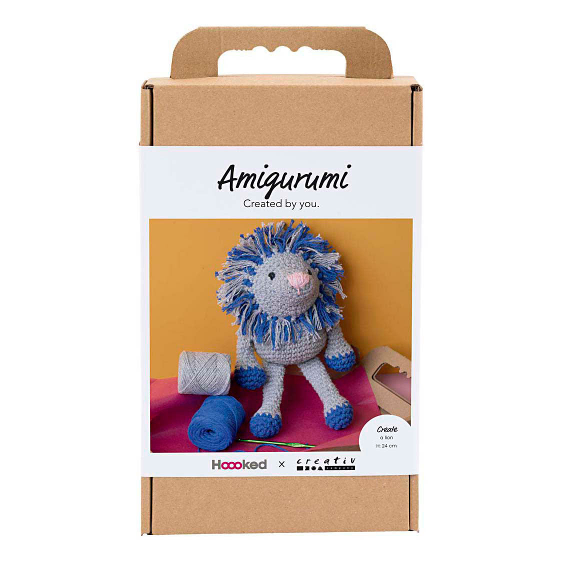 Kreativunternehmen https: www.cchobby.nl hobbyset-amigurumi-lion-navy blue-light grey-1-box