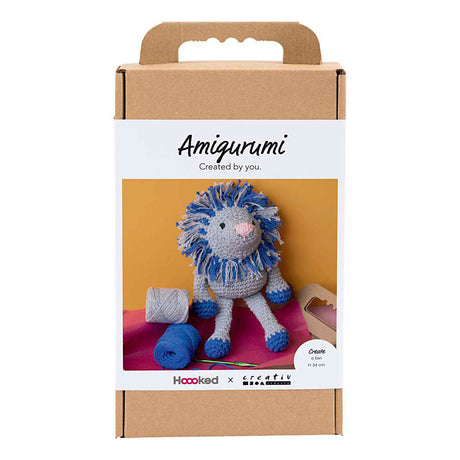 Kreativunternehmen https: www.cchobby.nl hobbyset-amigurumi-lion-navy blue-light grey-1-box