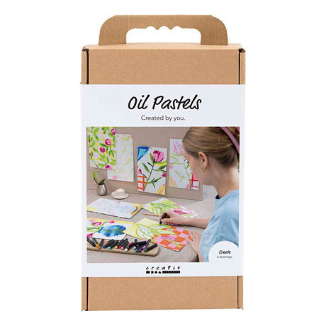 Creativ Company Hobby-Set Ölpastell, Blumen, verschiedene Farben, 1 Box