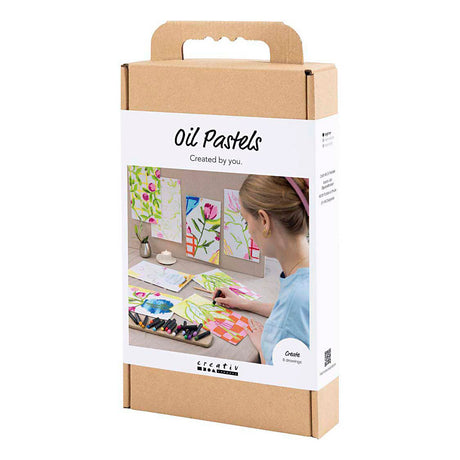 Creativ Company Hobby-Set Ölpastell, Blumen, verschiedene Farben, 1 Box