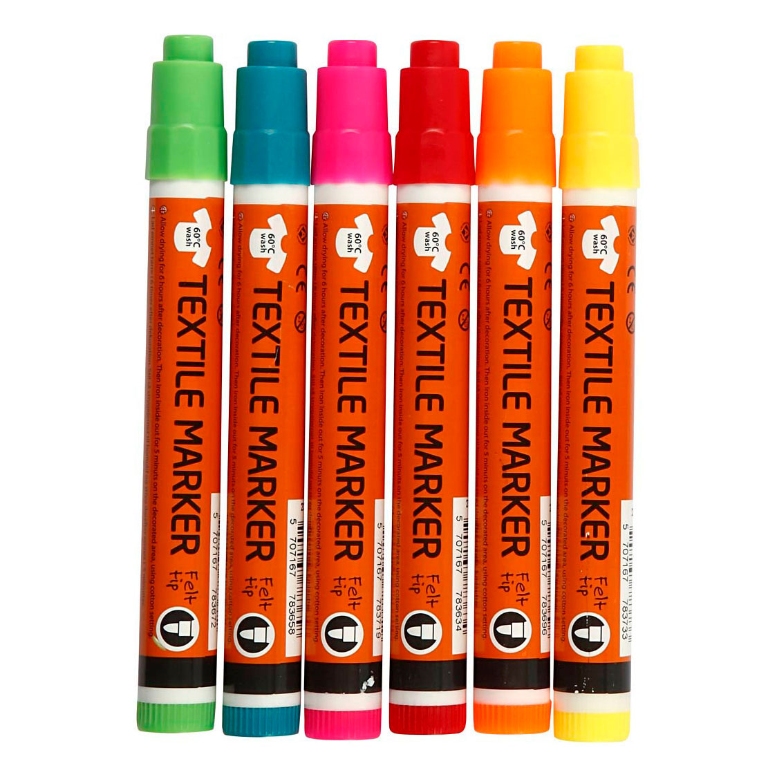 Kreativunternehmen https: www.cchobby.nl Textilmarker-Linienstärke-2-4-mm-Neonfarben-6-Stück-1-Box