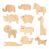 Creativ Company Holztiere, Bauernhof und Safari, H: 3-14,5 cm, Stärke 2 cm, 44 Stück 1 Box