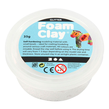 Creativ Company Foam Clay Glitzer weiß - 35gr.