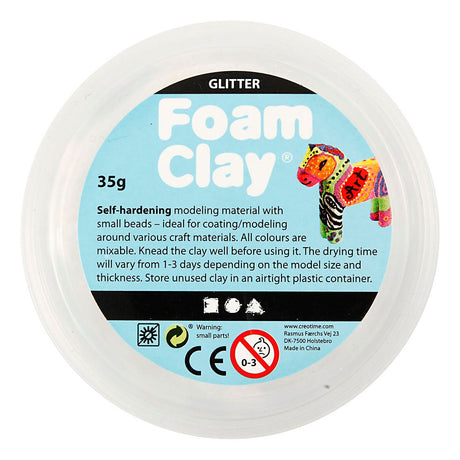 Creativ Company Foam Clay Glitzer weiß - 35gr.
