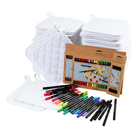Easykit https: www.cchobby.nl Gruppenset-Topflappen-mit-Stiften-schwarz-weiß-1-Set