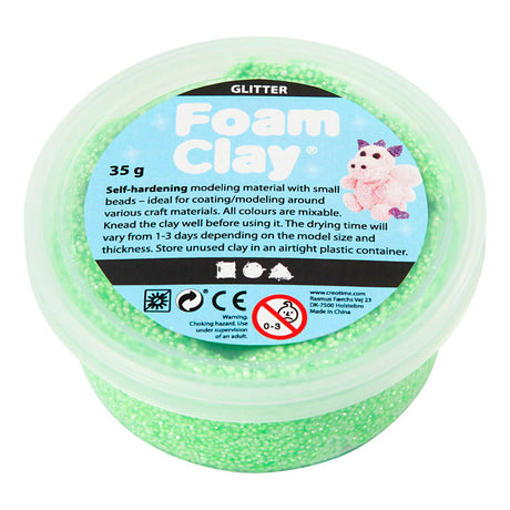 Foam Clay®, Glitzer, grün, 35 gr 1 Box
