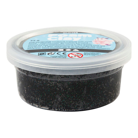 Foam Clay®, schwarzer Glitzer, 35 g, 1 Box