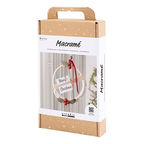 Kreativunternehmen https: www.cchobby.nl hobbyset-macrame-christmasWranz-moosgrün-weihnachtsrot-off-white-1-doos