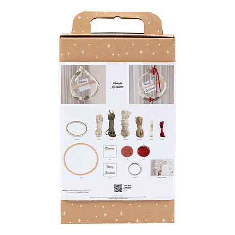 Kreativunternehmen https: www.cchobby.nl hobbyset-macrame-christmasWranz-moosgrün-weihnachtsrot-off-white-1-doos