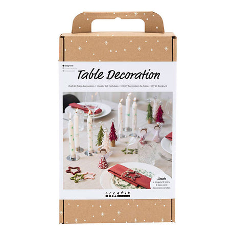 Creativ Company Hobby-Set Tischdekoration, Engel, Weihnachtsbäume, Sterne, verschiedene Farben, 1 Box