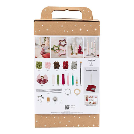 Creativ Company Hobby-Set Tischdekoration, Engel, Weihnachtsbäume, Sterne, verschiedene Farben, 1 Box