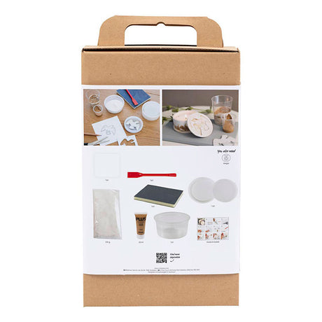 Creativ Company Hobby-Set Harzguss, Glas mit Deckel, Beige, gebrochenes Weiß, 1 Box