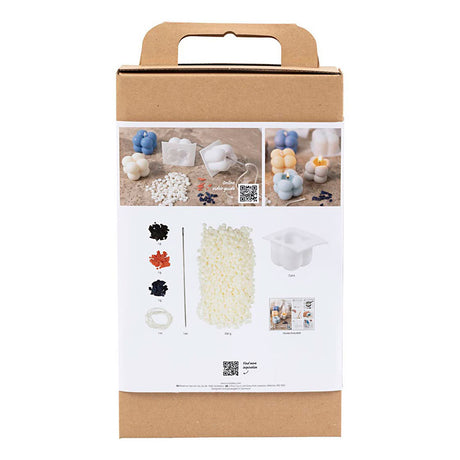 Creativ Company Hobby-Set Kerzenherstellung, Seifenblasen-Sojakerze, Beige, Hellblau, Creme, 1 Box