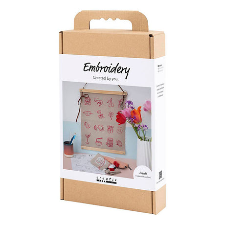 Creativ Company Hobby-Set Sticken, Hängedeko, Flachs, 1 Box