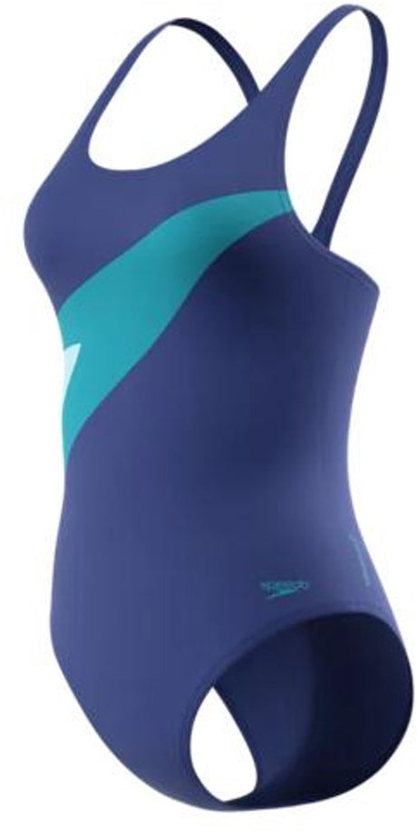 Speedo hyperboom butterfly back 1p dames - chloorbestendig sportbadpak dames - kleurvast badpak dames - zwempak dames met butterfly back - blauw blauw - 42