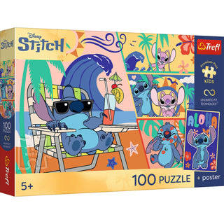 Trefl puzzel stitch stranddag 100 stuks | 3 stuks