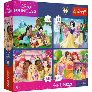 Trefl puzzel 4 in 1 disney princess 4x88 | 2 stuks