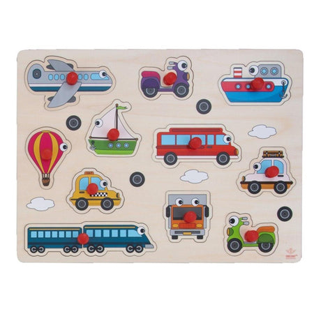 Engelhart Holzknopfpuzzle Fahrzeuge 30x23cm