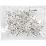 Creativ Company Ohrstecker, L: 13 mm, versilbert, 100 Stück, 1 Box