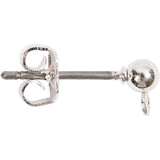 Creativ Company Ohrstecker, L: 13 mm, D 3,8 mm, Lochgröße 0,8 mm, versilbert, 10 Stück 1 Box