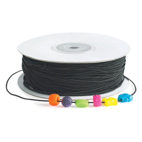 Colorationen - schwarze elastische Kordel für Perlen, 91 mtr.