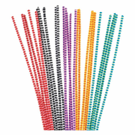 Colorationen - Chenilledraht gestreift, 100 Stk.