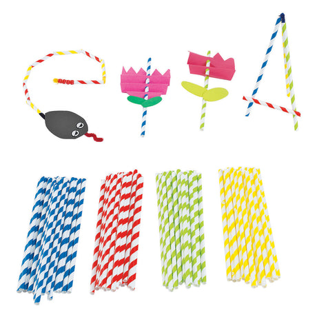 Colorations - farbige Bastelstrohhalme, 100 Stk. (4 Farben)