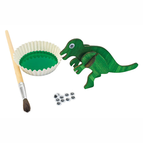 Farbgebiete Bouwpacket Houten 3D Dinosaurus, 4 Set von 4
