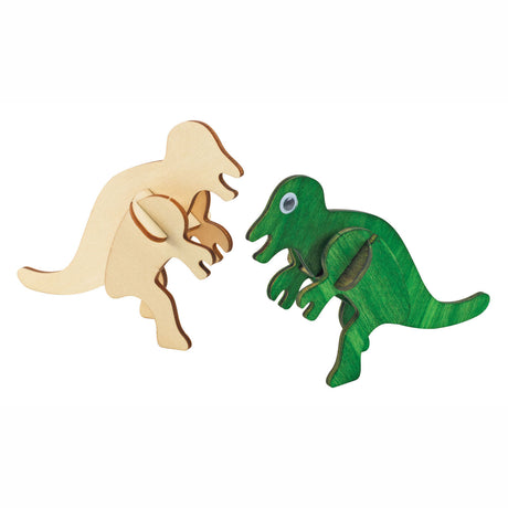 Farbgebiete Bouwpacket Houten 3D Dinosaurus, 4 Set von 4