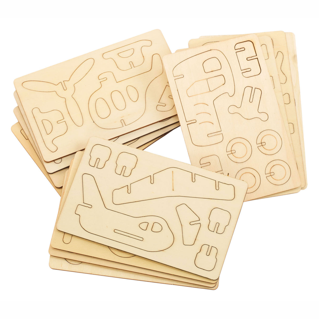 Farbkaufpaket Houten 3D -Fahrzeuge, 4 -Set von 4
