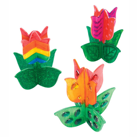 Färbungen – basteln und dekorieren Sie Ihre eigene Holztulpe, 12er-Set
