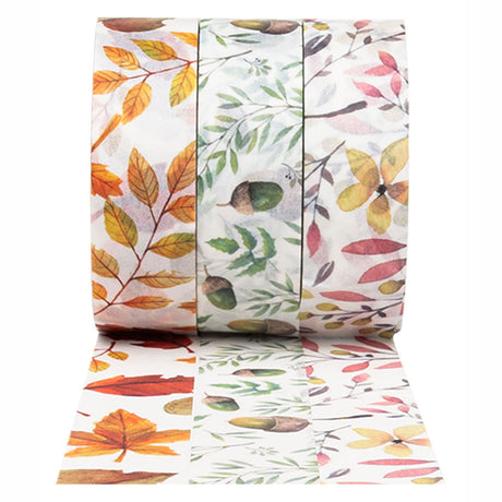 Colorations - Washi Tape Herbstblätter 3 Rollen, 5mtr.