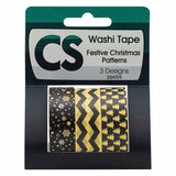 Färbungen - Washi Tape Festliche Weihnachtsmuster 3 Rollen, 5mtr.
