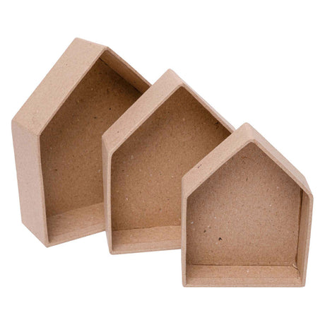 Colorations Haus-Bastelset aus Pappmaché – 3 kreative Spielzeuge.