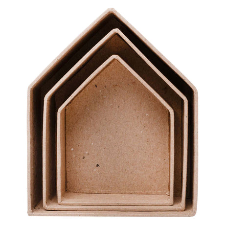 Colorations Haus-Bastelset aus Pappmaché – 3 kreative Spielzeuge.