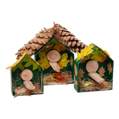Colorations Haus-Bastelset aus Pappmaché – 3 kreative Spielzeuge.